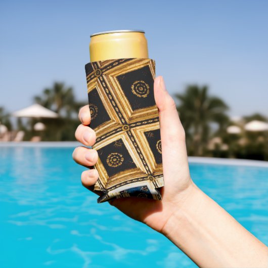 Rafraîchisseur Pour Canette Slim Noir et or (Piscine in situ)