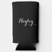 Rafraîchisseur Pour Canette Slim Noir monogramme de script (Recto)