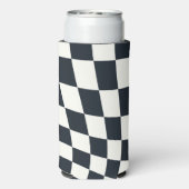 Rafraîchisseur Pour Canette Slim Noir rétro blanc coché À damiers déformé (Seltzer Verso)