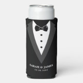 Rafraîchisseur Pour Canette Slim Noir Script moderne Groomsmen personnalisé (Seltzer Recto)