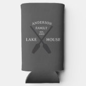 Rafraîchisseur Pour Canette Slim Nom de famille personnalisé Lake House (Verso)