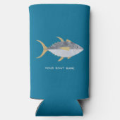 Rafraîchisseur Pour Canette Slim Nom du bateau de pêche au thon (Verso)