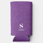 Rafraîchisseur Pour Canette Slim Nom du monogramme Denim violet Imprimer mince (Verso)