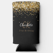 Rafraîchisseur Pour Canette Slim Nom du monogramme en or noir (Recto)