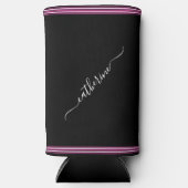 Rafraîchisseur Pour Canette Slim Nom en écriture cursive minimaliste rose chaud noi (Recto)