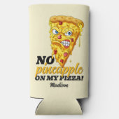 Rafraîchisseur Pour Canette Slim Nom et ingrédient personnalisés Pizza en colère (Verso)