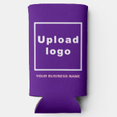 Rafraîchisseur Pour Canette Slim Nom et logo de l'entreprise sur Purple (Verso)