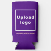 Rafraîchisseur Pour Canette Slim Nom et logo de l'entreprise sur Purple (Recto)