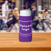 Rafraîchisseur Pour Canette Slim Nom et logo de l'entreprise sur Purple