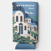 Rafraîchisseur Pour Canette Slim Nom et texte personnalisés Santorin Grèce (Verso)