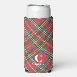 Rafraîchisseur Pour Canette Slim Nom Initial, Stewart Tartan Plaid