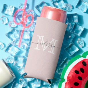 Rafraîchisseur Pour Canette Slim Nom minimal élégant et couleur personnalisée monog