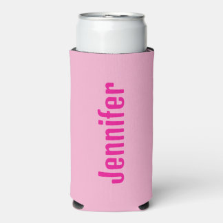 Rafraîchisseur Pour Canette Slim Nom personnalisé Can Cooler - Rose & Magenta