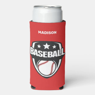 Rafraîchisseur Pour Canette Slim Nom personnalisé et base-ball couleur