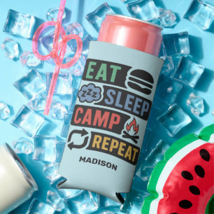 Rafraîchisseur Pour Canette Slim Nom personnalisé et camping couleur