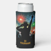 Rafraîchisseur Pour Canette Slim Nom personnalisé Music DJ (Seltzer Recto)