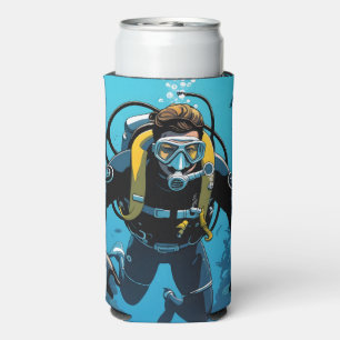 Rafraîchisseur Pour Canette Slim Nom personnalisé Scuba Diver