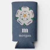 Rafraîchisseur Pour Canette Slim Nom, Roses blanches de Yorkshire blanches, Slim po (Recto)