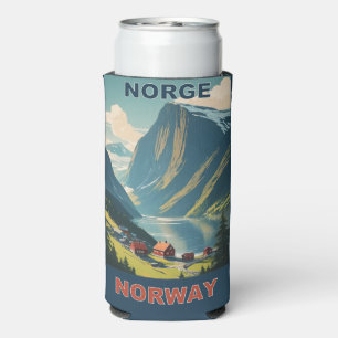 Rafraîchisseur Pour Canette Slim Norvège de texte personnalisé