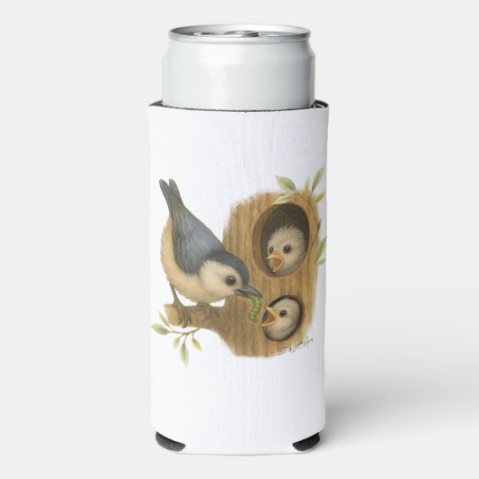 Rafraîchisseur Pour Canette Slim Nuthatch à poitrine blanche (Seltzer Verso)