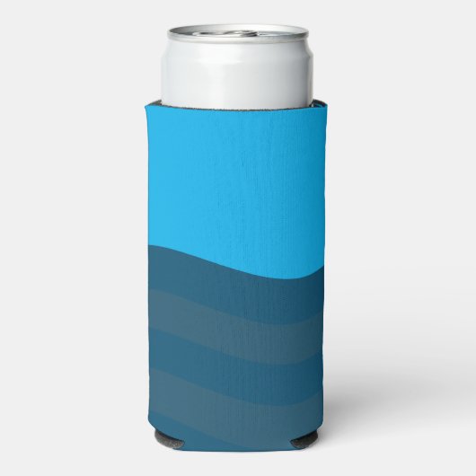 Rafraîchisseur Pour Canette Slim Ocean Blue Beach Waves Wedding Faveurs (Seltzer Verso)