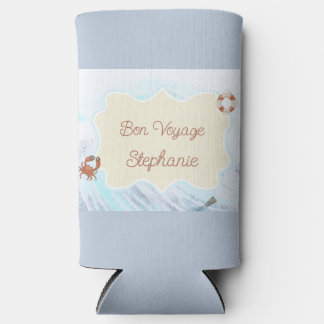 Rafraîchisseur Pour Canette Slim Ocean Theme Bon Voyage Personalized with Name