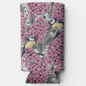 Rafraîchisseur Pour Canette Slim Oiseaux dans le jardin lilas rose (Recto)