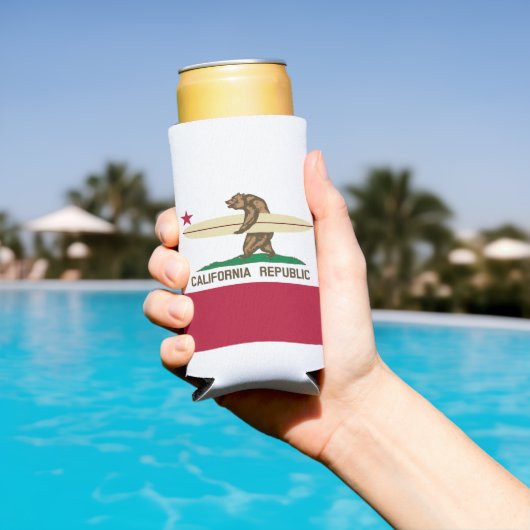 Rafraîchisseur Pour Canette Slim Ours de surf de Californie (Piscine in situ)