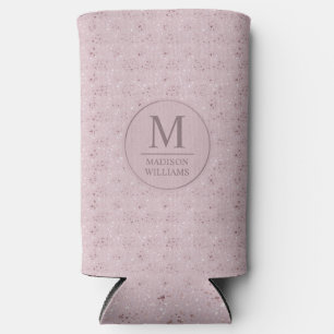 Rafraîchisseur Pour Canette Slim Pailleté de rose pastel doux blush or pois