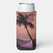 Rafraîchisseur Pour Canette Slim Palm Tree and Boat Beach Sunset (Seltzer Verso)