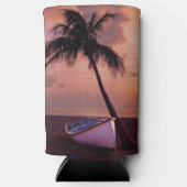 Rafraîchisseur Pour Canette Slim Palm Tree and Boat Beach Sunset (Recto)