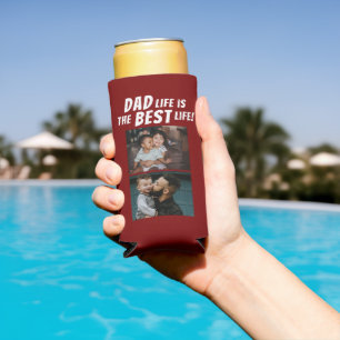 Rafraîchisseur Pour Canette Slim Papa Life is the Best Life 2 Photos Père Rouge