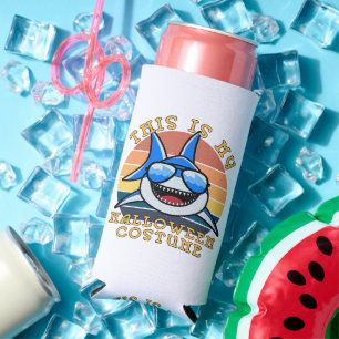 Rafraîchisseur Pour Canette Slim Papa Requin Soleil Couchant Drôle Épouvantable