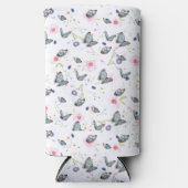 Rafraîchisseur Pour Canette Slim papillon rose violet motif d'été (Recto)