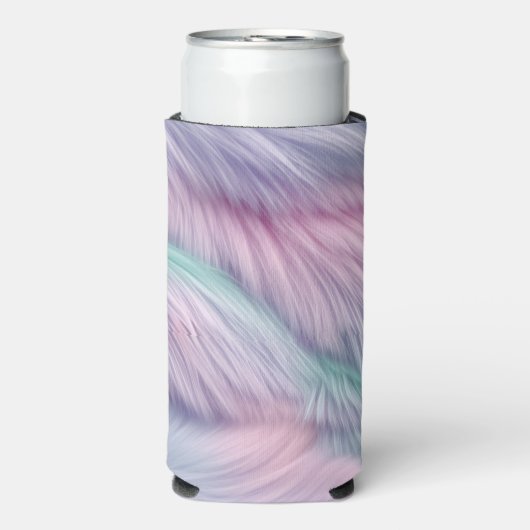 Rafraîchisseur Pour Canette Slim Pastel Rainbow Fur (Seltzer Recto)