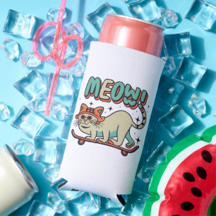 Rafraîchisseur Pour Canette Slim Patinage de chat miaou