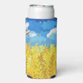 Rafraîchisseur Pour Canette Slim Paysage du drapeau ukrainien (Seltzer Verso)