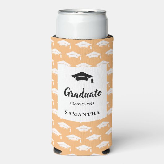 Rafraîchisseur Pour Canette Slim Peach Graduation Seltzer Can Cooler (Seltzer Recto)