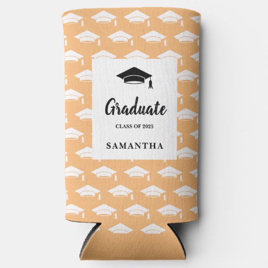 Rafraîchisseur Pour Canette Slim Peach Graduation Seltzer Can Cooler (Recto)
