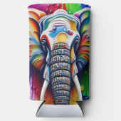 Rafraîchisseur Pour Canette Slim Peinture colorée Splatter Eléphant africain (Recto)