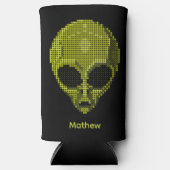Rafraîchisseur Pour Canette Slim Personalized Green Alien Head  (Recto)
