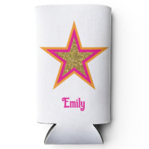 Personalized name elegant gold &pink star 