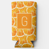 Rafraîchisseur Pour Canette Slim Personalized Orange Citrus Monogram Can Cooler (Recto)