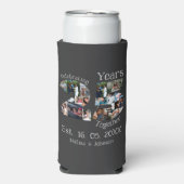 Rafraîchisseur Pour Canette Slim Personnalisé 25e anniversaire mariage photo collag (Seltzer Recto)