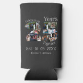 Rafraîchisseur Pour Canette Slim Personnalisé 25e anniversaire mariage photo collag (Verso)