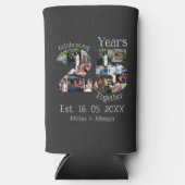 Rafraîchisseur Pour Canette Slim Personnalisé 25e anniversaire mariage photo collag (Recto)