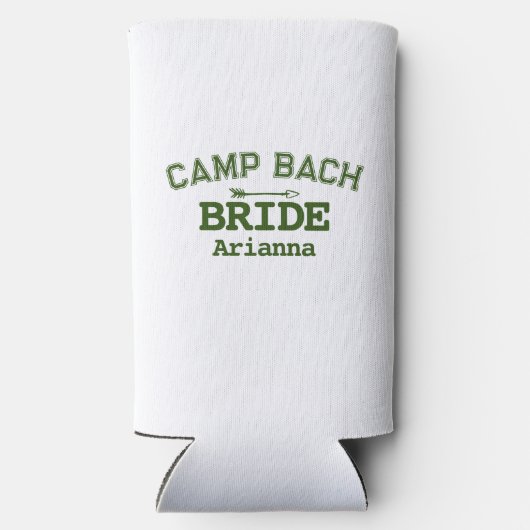 Rafraîchisseur Pour Canette Slim Personnalisé Rustic Retro Camp Bach Blanc Vert (Verso)