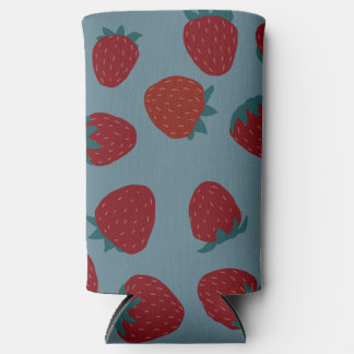 Rafraîchisseur Pour Canette Slim Peut refroidir avec des fraises sur Turquoise