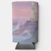 Rafraîchisseur Pour Canette Slim Phare Côtier Bluff Avec Ciel Rose (Recto)