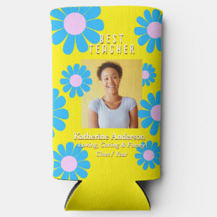 Rafraîchisseur Pour Canette Slim Photo de la meilleure enseignante Daisy jaune